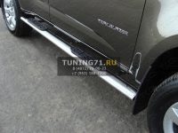 Пороги овальные с накладкой 120х60 мм Chevrolet Trailblazer 2013